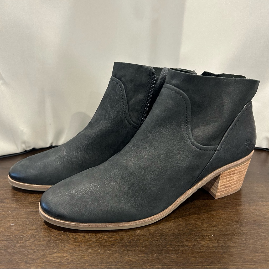 Lucky Brand Leather Claral Ankle Bootie, Black 9.5